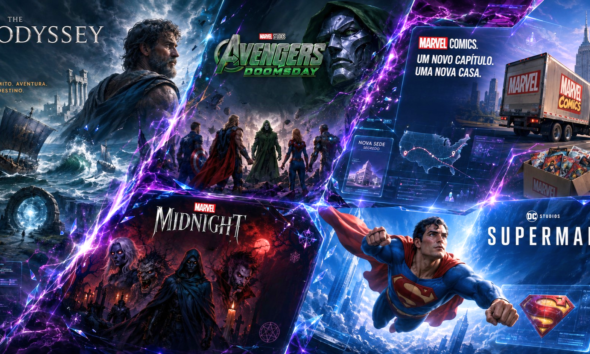 PopScope #3 - A Odisseia conquista o cinema, Marvel muda de casa e os heróis entram numa era mais sombria - banner editorial EPOPCULTURE News